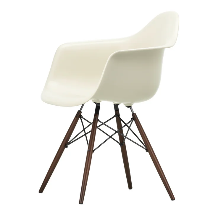 Vitra - Eames Plastic Armchair DAW RE, érable foncé / galet