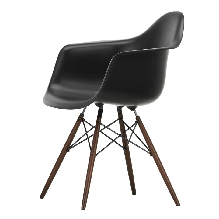 Vitra - Eames Plastic Armchair DAW RE, érable foncé / noir profond