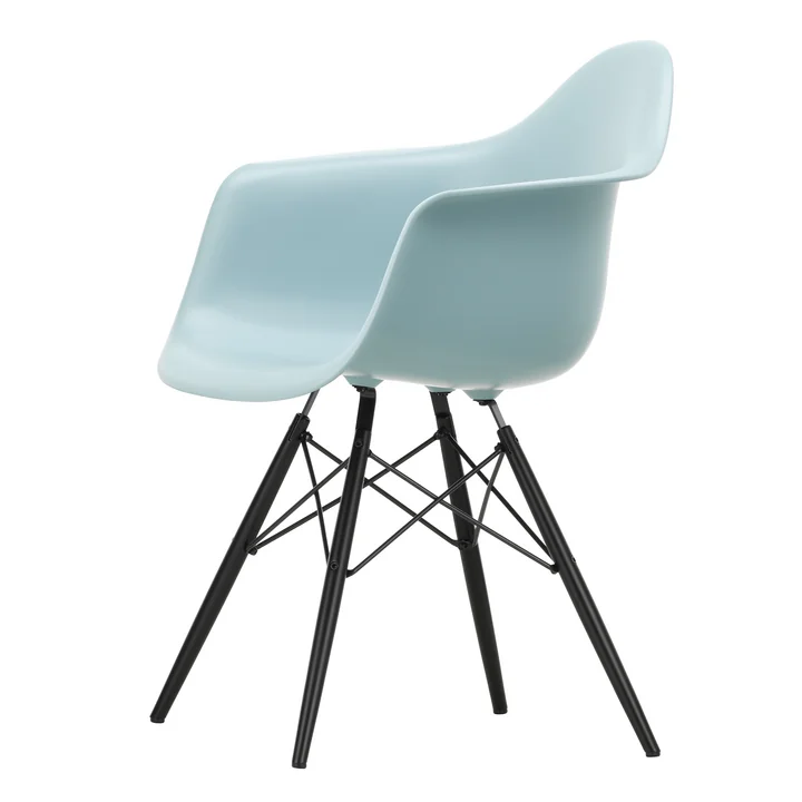 Vitra - Eames Plastic Armchair DAW RE, érable noir / gris glacé