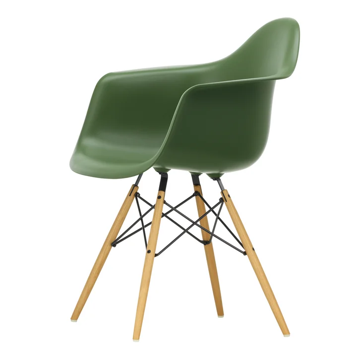 Vitra - Eames Plastic Armchair DAW RE, frêne couleur miel / forêt