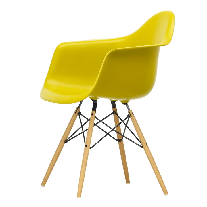 Vitra - Eames Plastic Armchair DAW RE, frêne couleur miel / moutarde