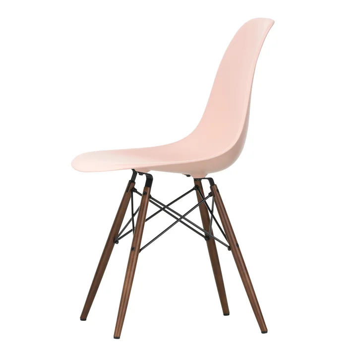 Vitra - Eames Plastic Side Chair DSW RE, érable foncé / rose tendre