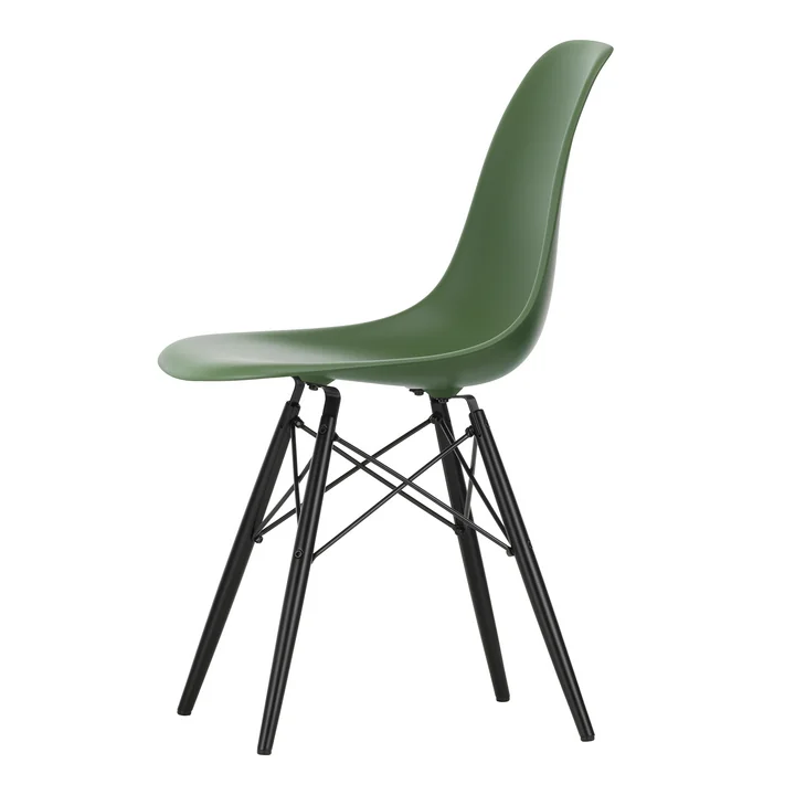 Vitra - Eames Plastic Side Chair DSW RE, érable noir / forêt