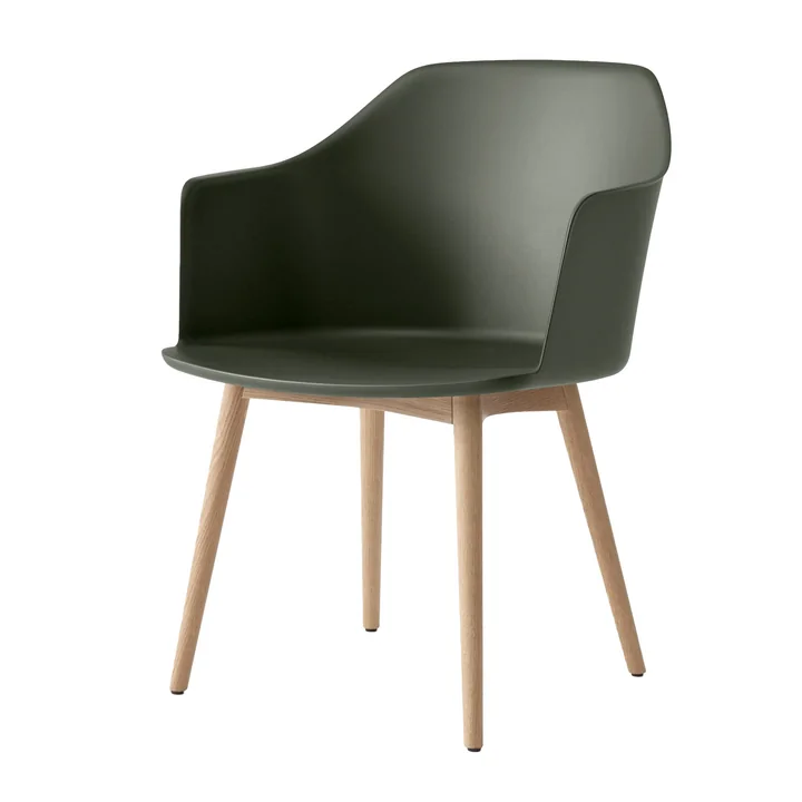 & Tradition - Rely Armchair HW76, chêne laqué transparent / vert bronze