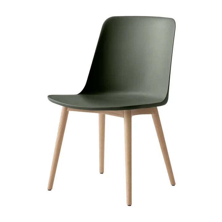 & Tradition - Rely Side Chair HW71, chêne laqué transparent / vert bronze