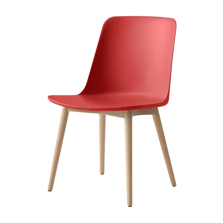 & Tradition - Rely Side Chair HW71, chêne verni transparent/rouge-brun