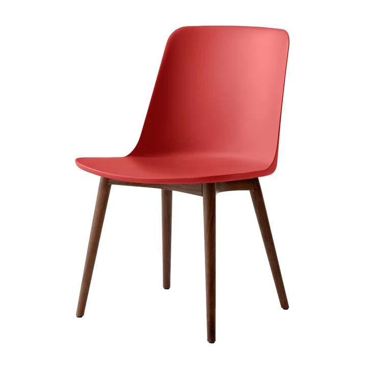 & Tradition - Rely Side Chair HW71, noyer laqué / vermillon
