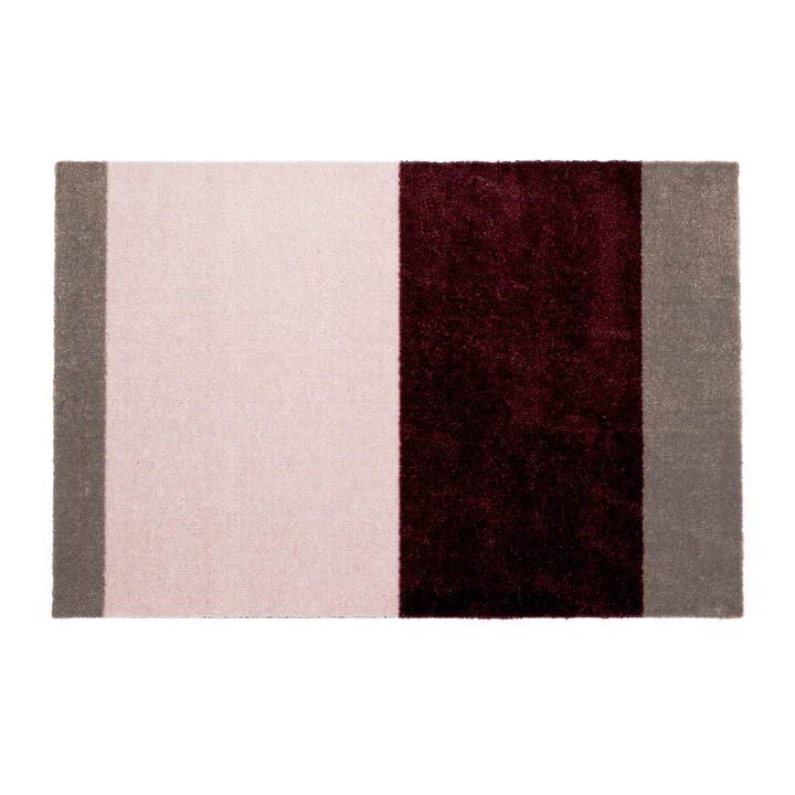 tica copenhagen - Stripes Horizontal Tapis, 60 x 90 cm, bordeaux / rose / sable