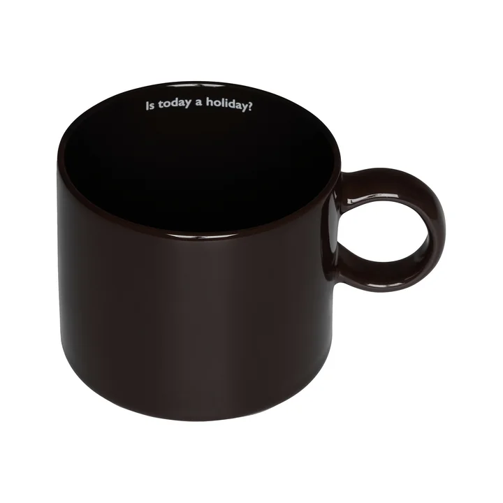 Design Letters - Nordic Jumbo Tasse en porcelaine, Is today a holiday / marron