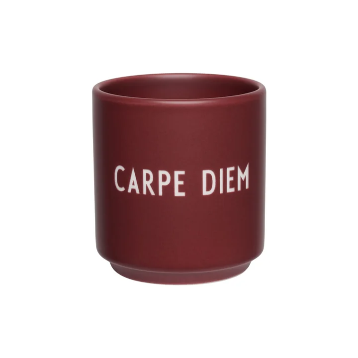 Design Letters - Mini-tasse en porcelaine, Carpe Diem / burgundy