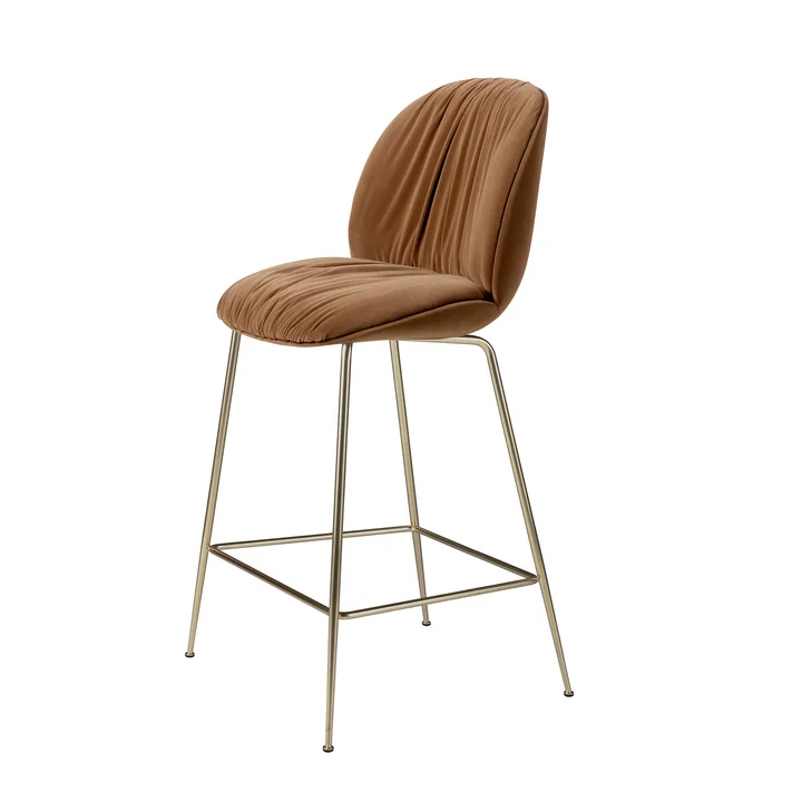 Gubi - Beetle Soft Counter Chair, rembourrage intégral, laiton antique / Sunday (112)