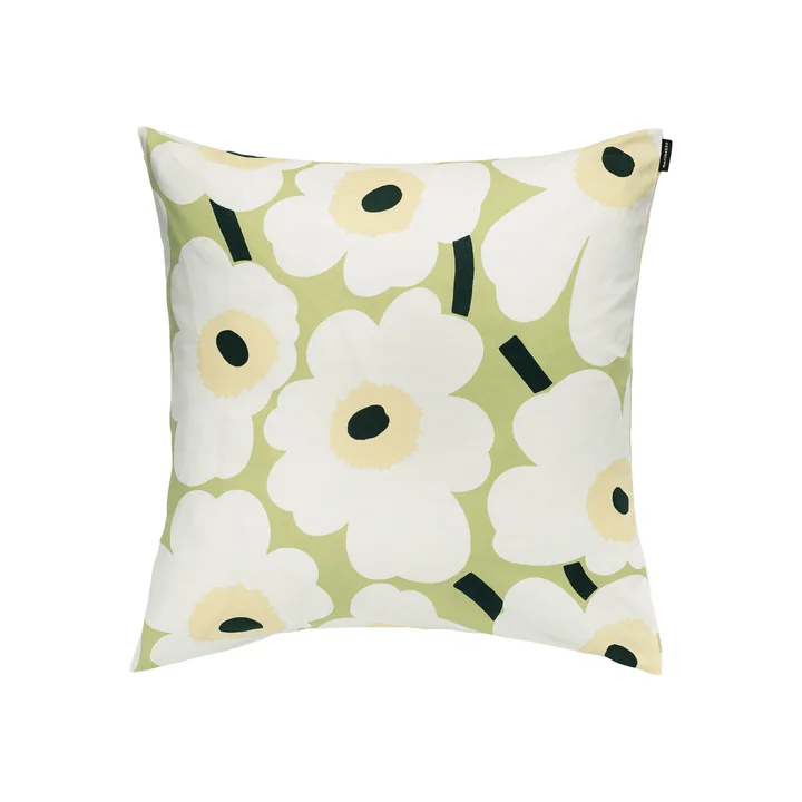 Marimekko - Pieni Unikko Taie d'oreiller 50 x 50 cm, pear / off white / melon