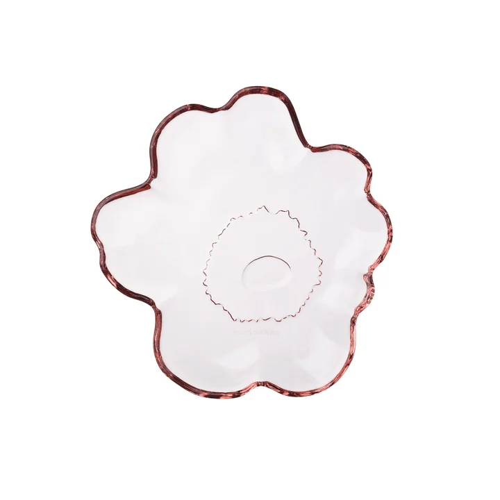 Marimekko - Unikko Assiette en verre, 13 cm, rose