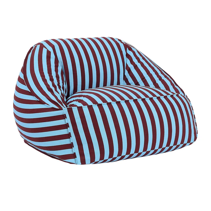 Nobodinoz - Ziggy Fauteuil-sac (pour adultes), burgundy blue stripes