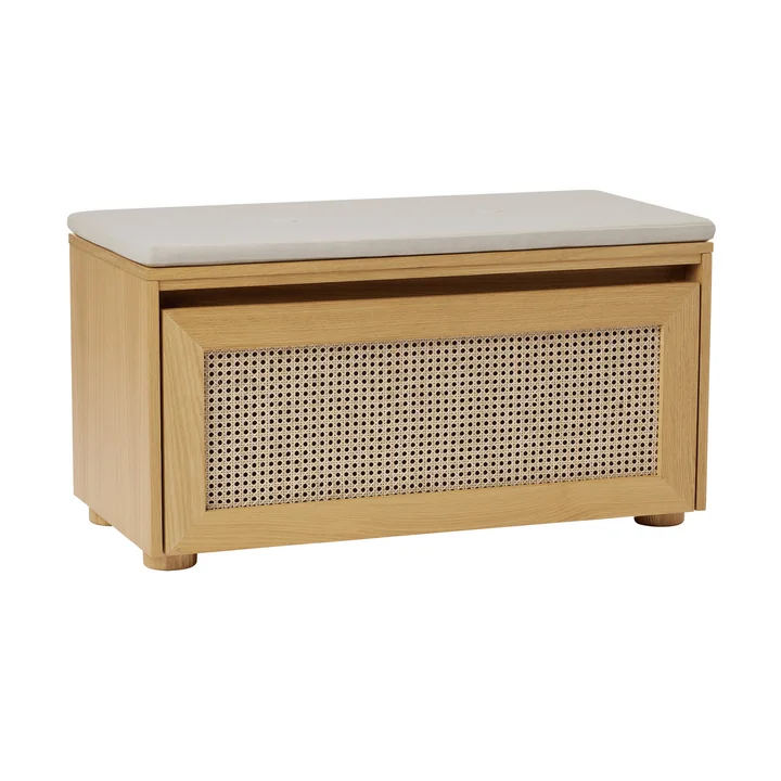 Umage - Hideaway Banc de rangement, chêne / tressage viennois / white sands