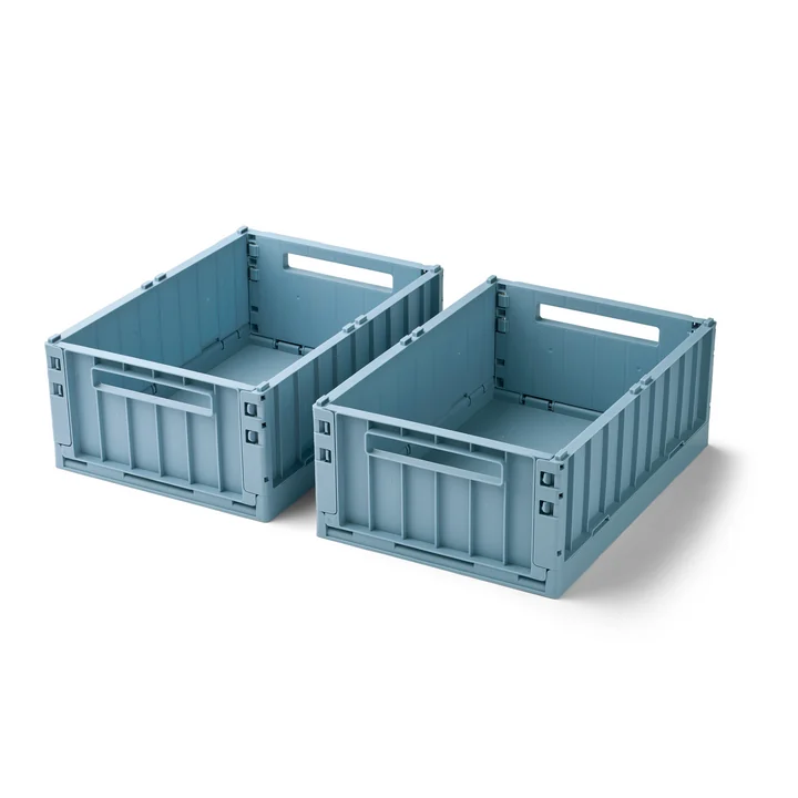 LIEWOOD - Weston Boîte de rangement, 36 x 25 x 13,5 cm, beach blue (lot de 2)