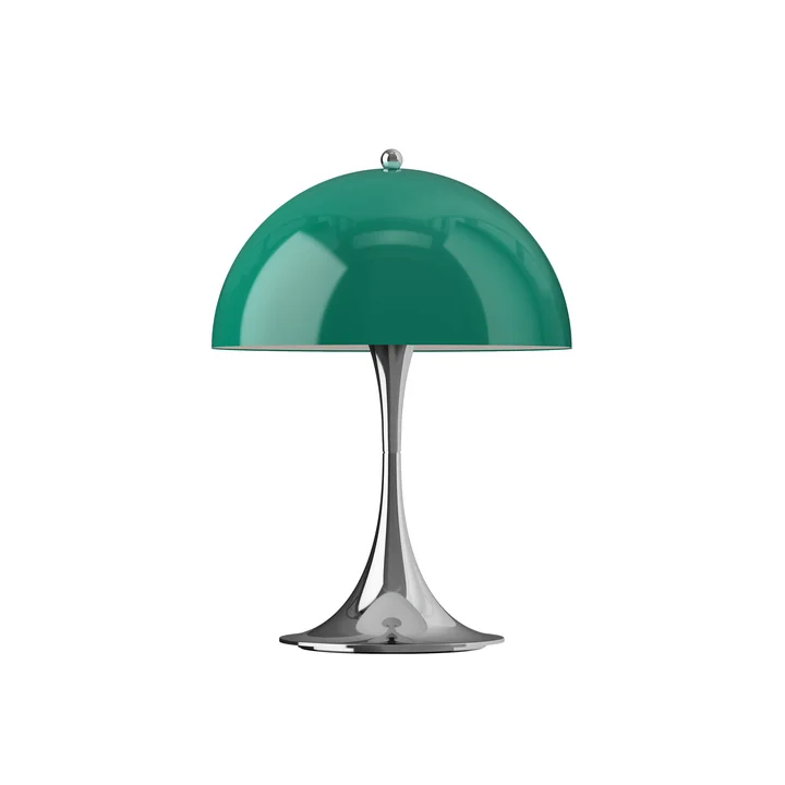 Louis Poulsen - Panthella 250 Portable V3 Lampe de table LED rechargeable, chrome / opale vert original