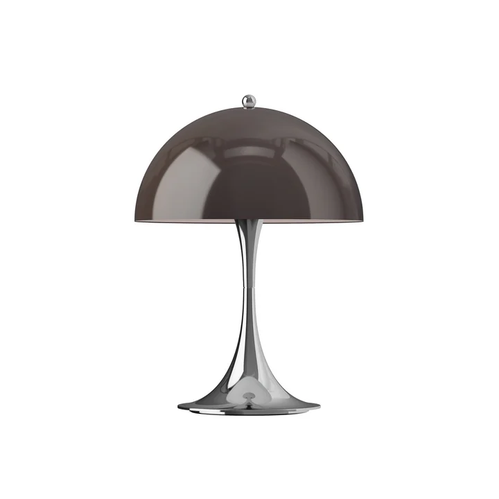 Louis Poulsen - Panthella 250 Portable V3 Lampe de table à LED rechargeable, chromée / opale originale brune