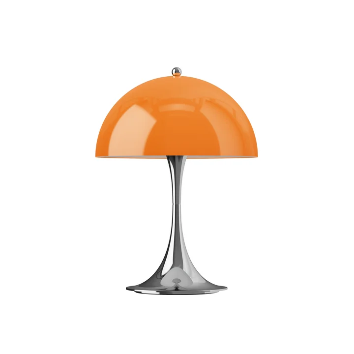 Louis Poulsen - Panthella 250 Portable V3 Lampe de table à LED rechargeable, chromée / originale opale orange