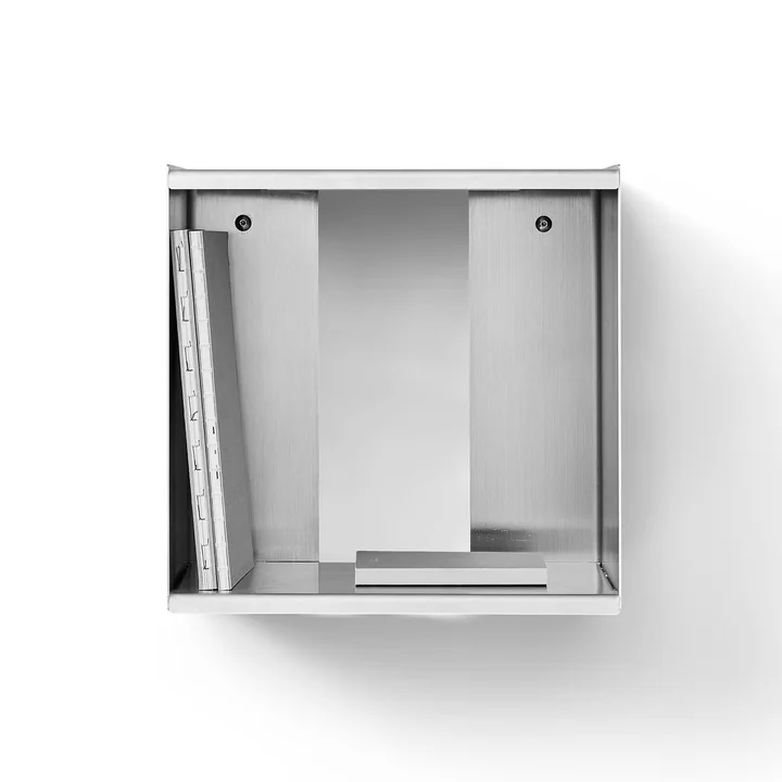 Form & Refine - Taper Étagère murale, Cube, 34 x 35 cm, acier inoxydable brossé