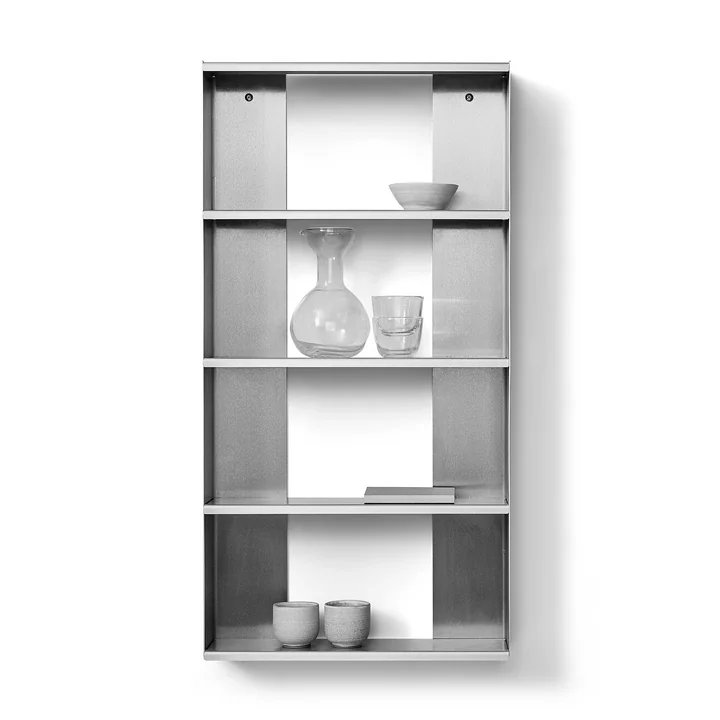 Form & Refine - Taper Étagère murale, 50 x 98 cm, acier inoxydable brossé