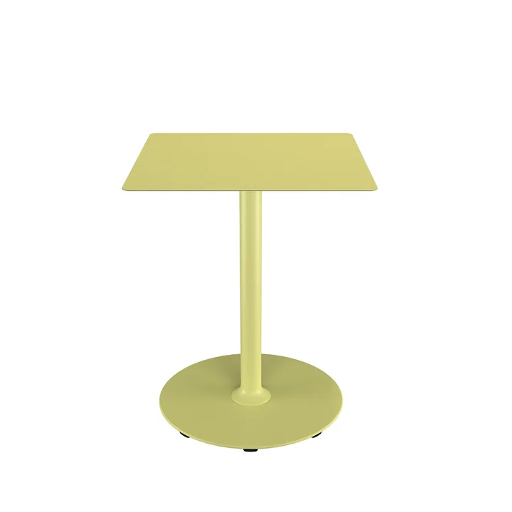 HOUE - Pico Table de jardin, 60 x 60 cm, piétement rond, lemon zest