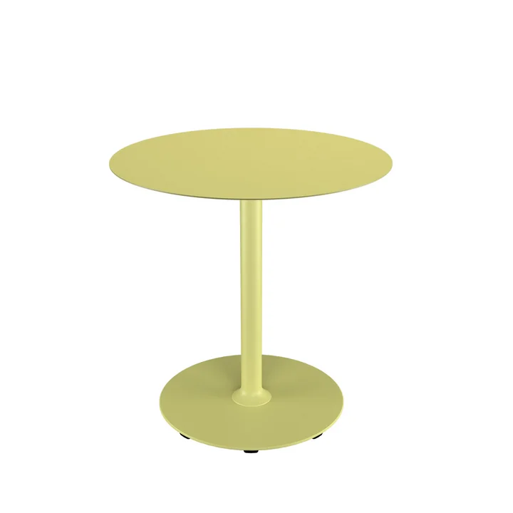 HOUE - Pico Table de jardin, Ø 74 cm, piétement rond, lemon zest