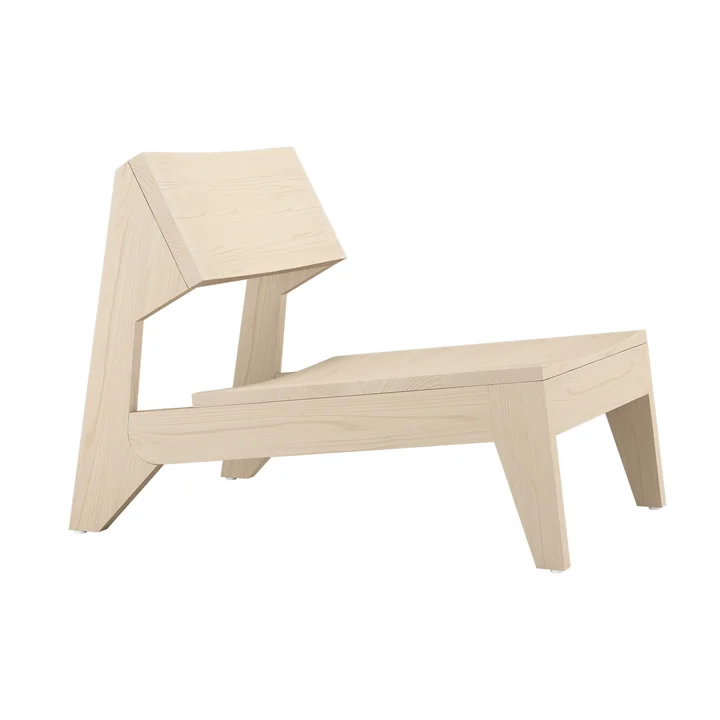 OUT Objekte unserer Tage - Schulz Lounge Chair, frêne ciré avec pigment blanc