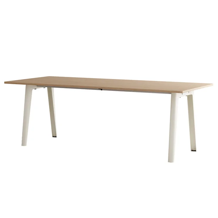 TipToe - NEW MODERN Table de salle à manger 95 x 220 cm, chêne / cream white