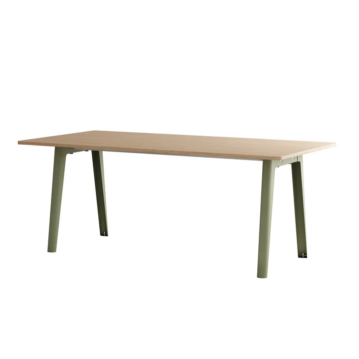 TipToe - NEW MODERN Table de salle à manger 95 x 190 cm, chêne / vert kaki