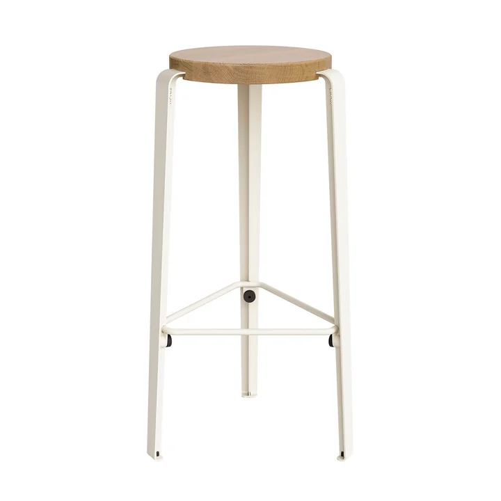 TipToe - BIG LOU Tabouret de bar, chêne / cream white