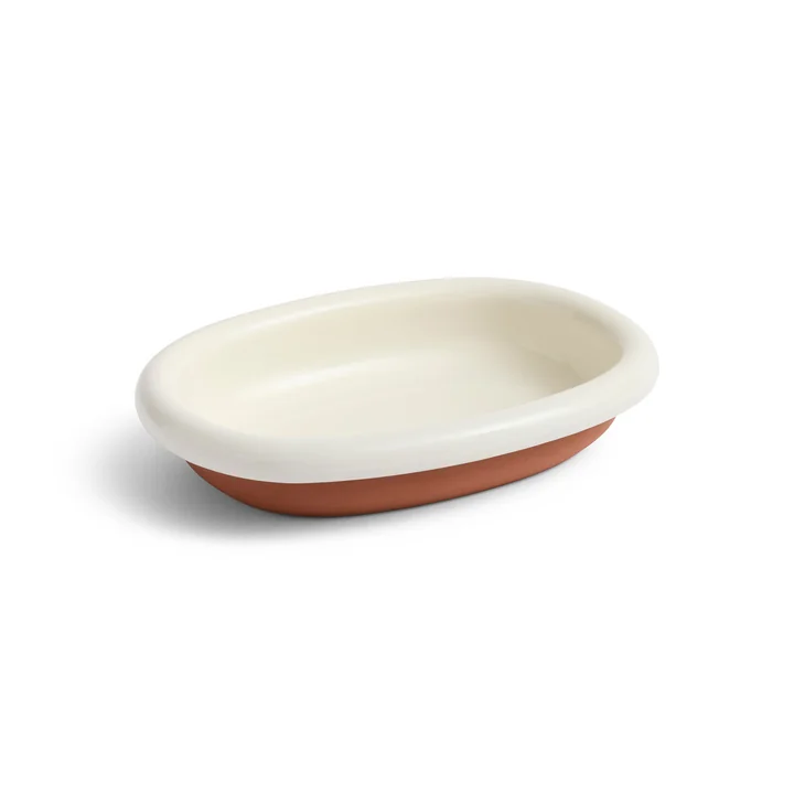 HAY - Barro Plat de service ovale, S, blanc cassé