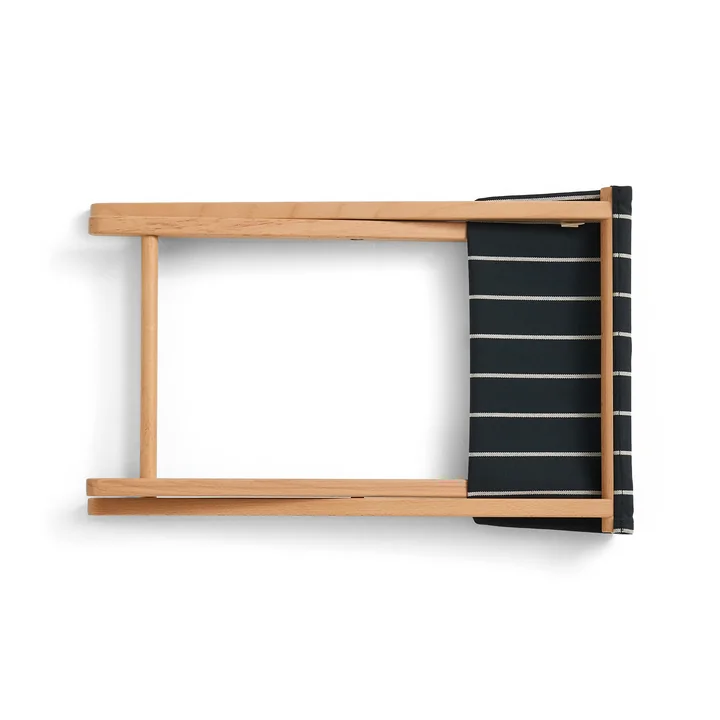 HAY - Outdoor Market Tabouret pliant, noir à rayures beiges