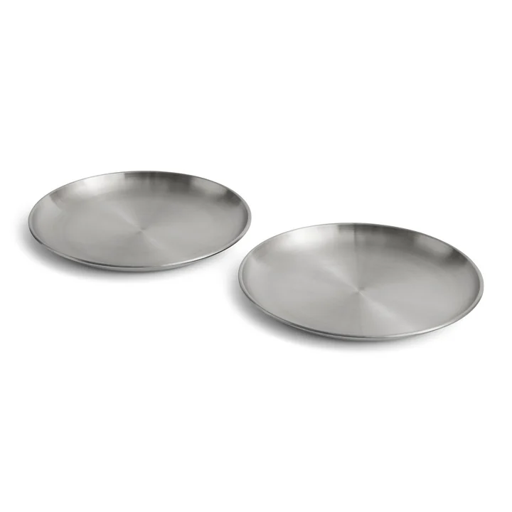 HAY - Outdoor Market Assiette L, inox (set de 2)