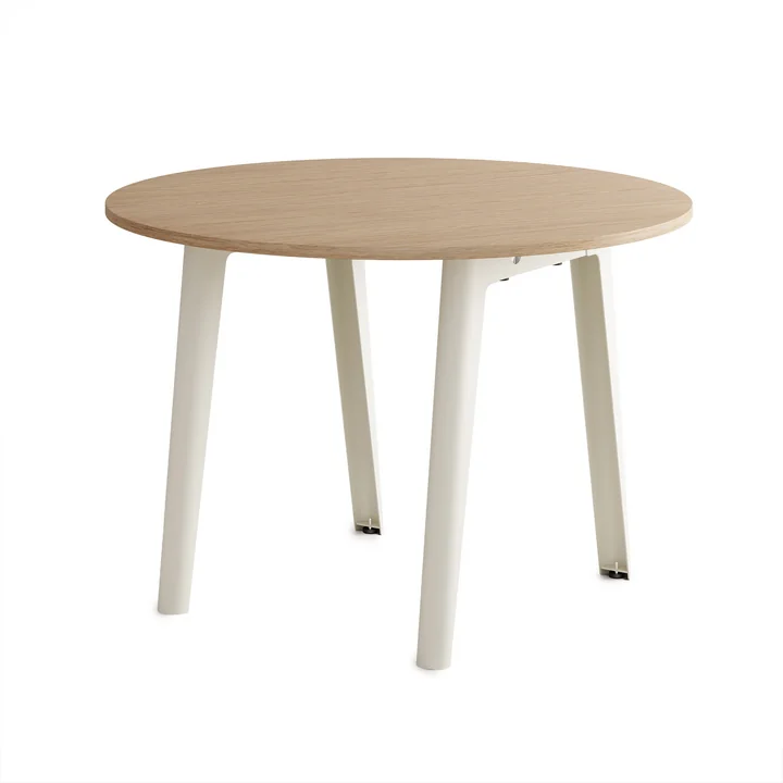 TipToe - NEW MODERN Table de salle à manger Ø 110 cm, chêne / cream white