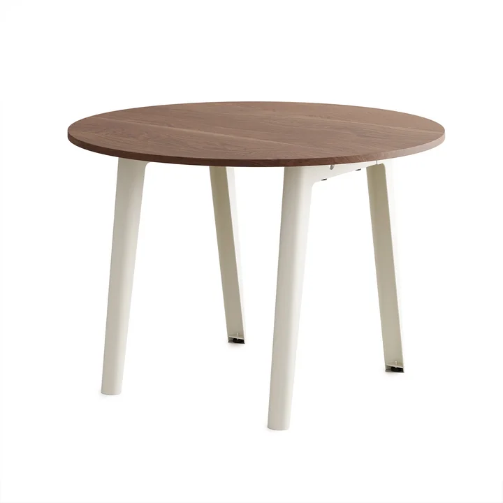 TipToe - NEW MODERN Table de salle à manger Ø 110 cm, noyer / cream white