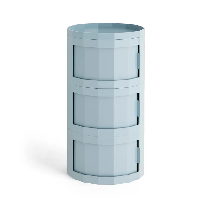 HAY - Facet Cabinet 30 avec pieds et roulettes, misty blue