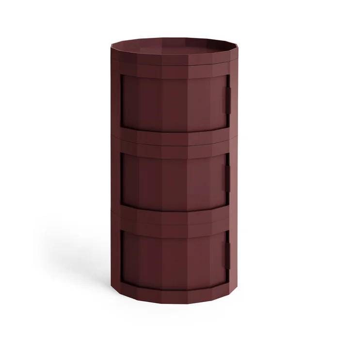 HAY - Facet Cabinet 30 avec pieds et roulettes, bourgogne