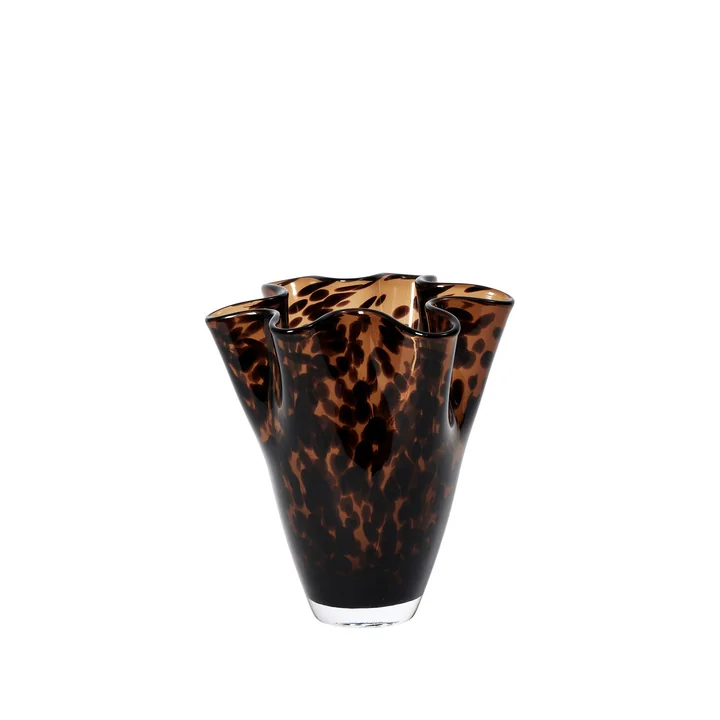 Broste Copenhagen - Liva Vase Ø18 x H19 cm, brun léopard
