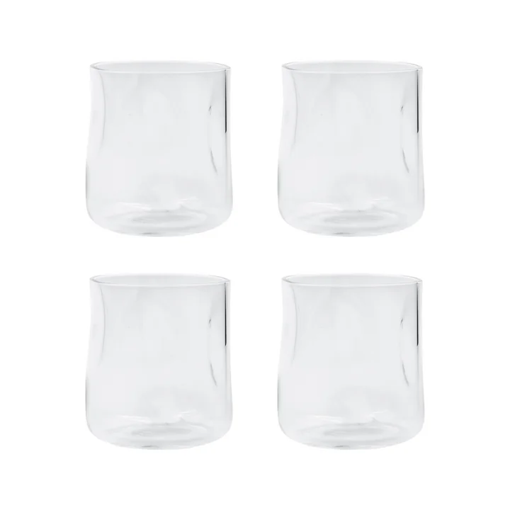 House Doctor - Sand Verre, H 9 cm, transparent (set de 4)