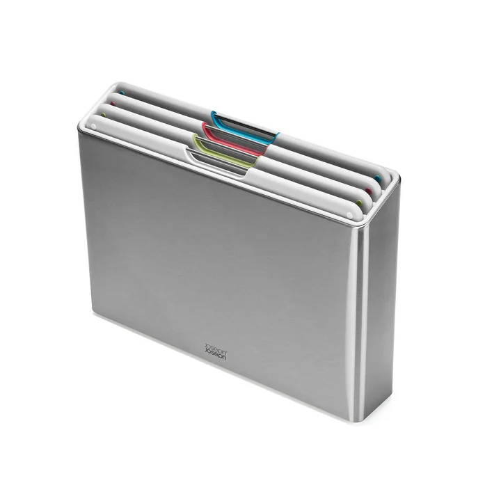 Joseph Joseph - Folio Steel Planches à découper, acier inoxydable / light stone (4 pièces)