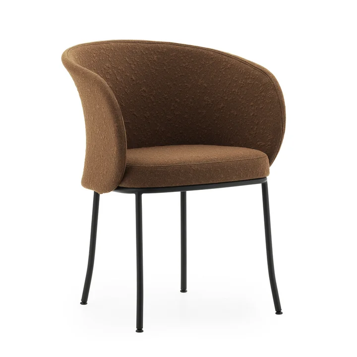 Normann Copenhagen - Knit Chaise avec accoudoirs, noir / brandy