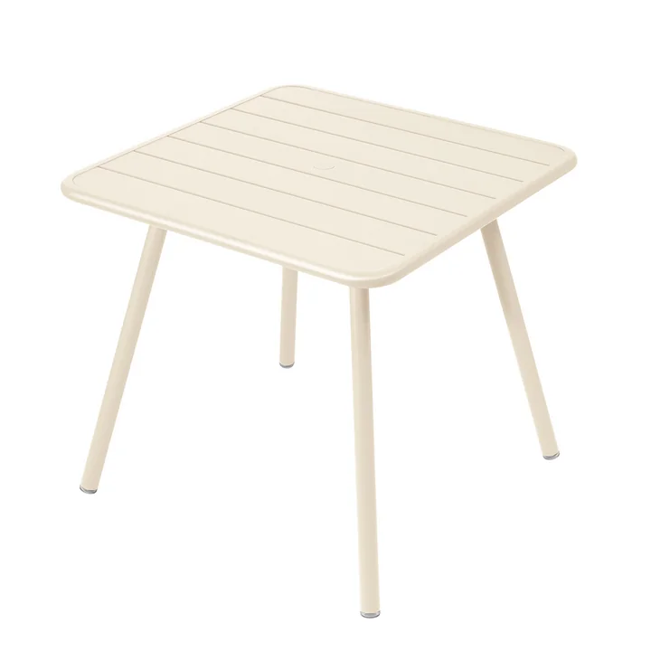 Fermob - Luxembourg table, carrée (4 pieds), 80 x 80 cm, beige latté