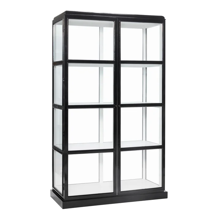 Hübsch Interior - Display Armoire avec portes vitrées, H 187 cm, noir / blanc