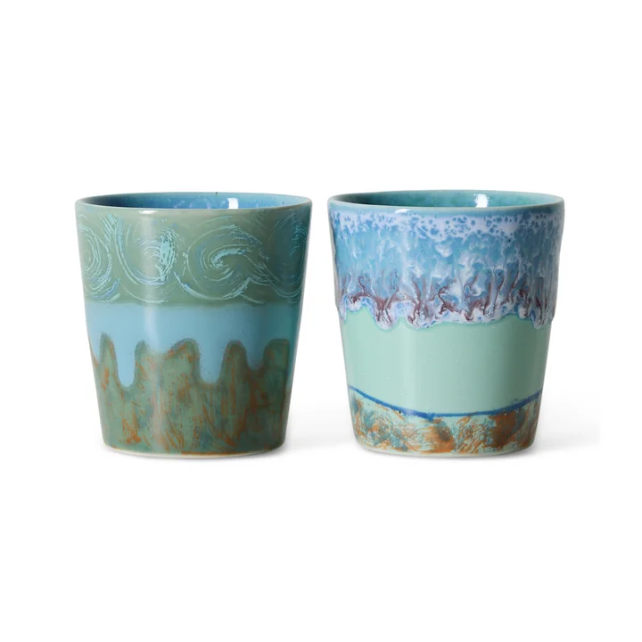 HKliving - 70's Van Gogh Tasse à café, 230 ml, self portrait (set de 2)