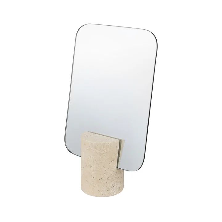 Mette Ditmer - Travertine Miroir, 18 x 30 cm, Ø 8 cm, lin
