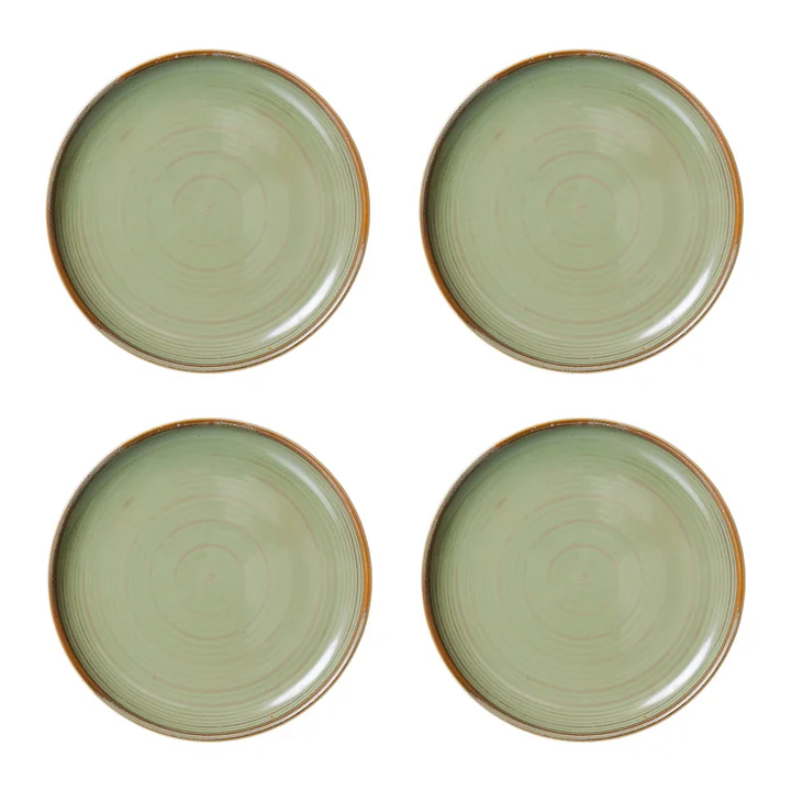 HKliving - Chef Ceramics Assiette, Ø 20 cm, moss green (set de 4)