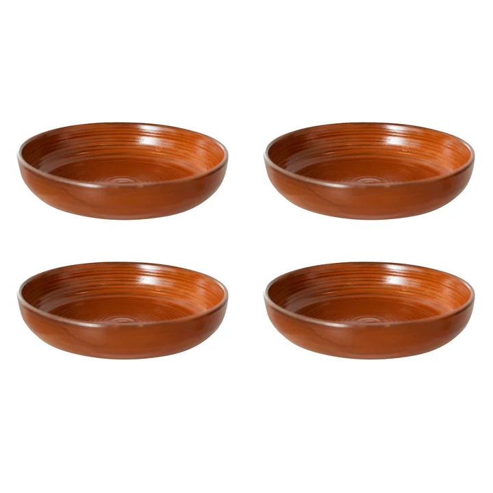 HKliving - Chef Ceramics Assiette creuse, Ø 19,3 cm, orange brûlé (lot de 4)
