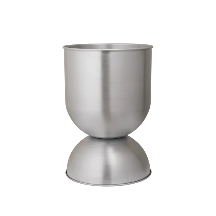 Ferm Living - Hourglass Pot de fleurs moyen, Ø 40 x H 59 cm, aluminium