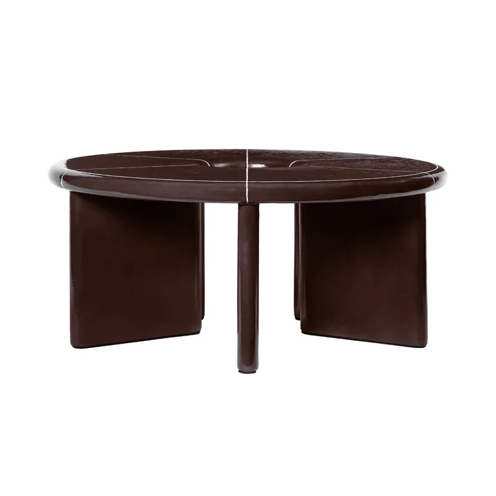 Ferm Living - Deya Outdoor Table basse, Ø 80 x H 32 cm, chestnut brown